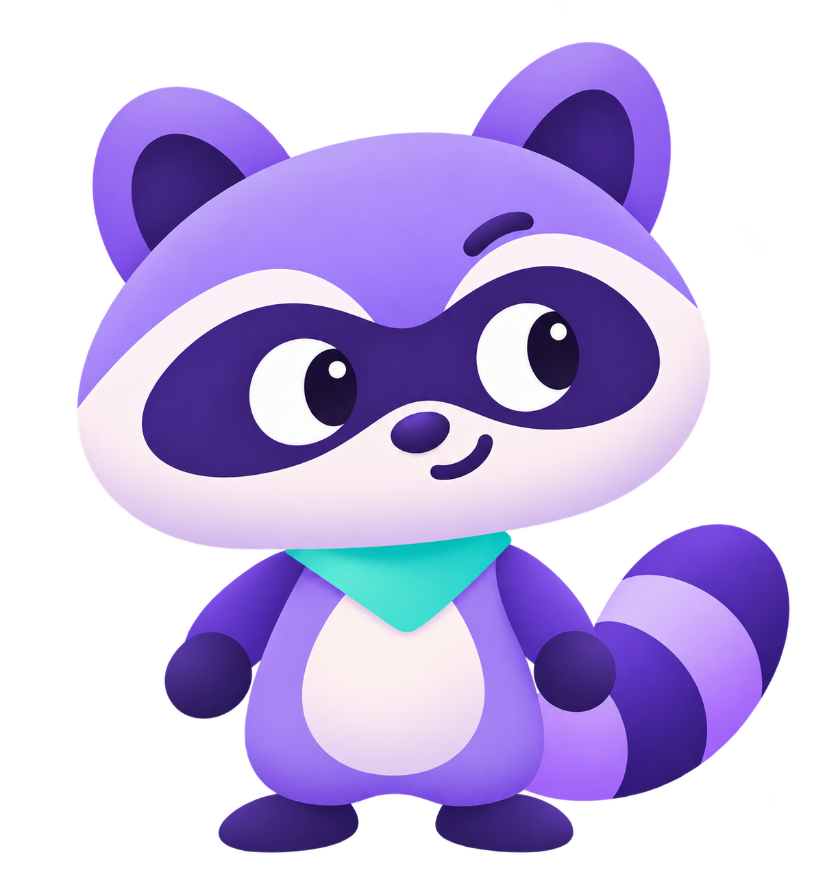 El mapache morado de Cholluki con su pañuelo turquesa